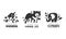 Save Wild Animals Logo Design Set, Protection of Harwhal, Tasmanian Devil, Elephant Animals Black and White Badges