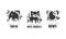 Save Wild Animals Logo Design Set, Protection of Tapir, Wild Animals, Kiwi Animals Black and White Badges Vector