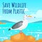 Save wildlife from plastic social media post mockup