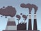 Save the world environmental poster with factory polluting scene