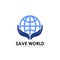 Save world logo design. earth care logo design template