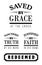 Saved by Grace Christian Emblem Lettering collection