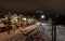 Savelovsky railway station at night, view of the railway tracks