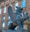 Saverne, France, sculptures of St. Mark`s lion at Rohan Palace