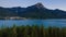 Savines-le-Lac, Grand Morgon Peak and the Serre-Poncon Lake from sunset to twilight. Hautes-Alpes, Alps, France