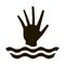 saving drowning man icon Vector Glyph Illustration