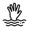 Saving drowning man icon vector outline illustration