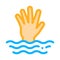 Saving drowning man icon vector outline illustration