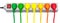 Saving energy consumption concept, row from colored plugs. 3d re