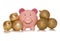 Saving money at christmas piggybank