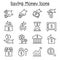 Saving money & Investment icon set in thin line style