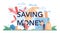 Saving money typographic header. Pension fund for retirement