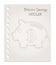 Saving piggy bank with bitcoin symbol icon, realistic clean sheet of paper torn from block