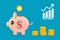 Saving for Success: Cute Piggy Bank and Golden Coins