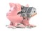 Saving to buy a house. Piggy bank and house. Home savings concept