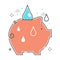 Saving water related color line vector icon, illustration