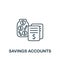 Savings Accounts icon. Monochrome simple Investments icon for templates, web design and infographics