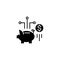 Savings black icon concept. Savings flat vector symbol, sign, illustration.