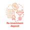 Savings concept icon. Reinvestment deposit idea thin line illustration. Creating investment account. Full profit