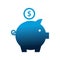 Savings piggy silhouette isolated icon