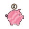 savings piggy silhouette isolated icon