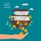 Savings with smart house vector flat illustration