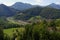 Savinja river and Lasko valley under the medieval Celje castle in Slovenia