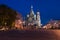 Saviour\'s cathedral on Blood to St. Petersburg at night