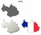 Savoie, Rhone-Alpes outline map set