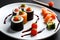 Savor the Art of Sushi: Detailed Close-Up of Freshly Made Sushi Roll in Gourmet Food Photography with Generative AI