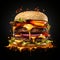 Savor the Flavor - A Culinary Symphony of a Juicy, Gourmet Hamburger - generative AI