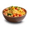 Savor the Flavor of Moroccan Couscous in a Bowl on White Background .