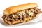 Savor the Flavor: Philly Cheese Steak Sandwich in Top-Down View