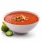 Savor the Flavor of Spain with a Delicious Gazpacho Soup in a Bowl .