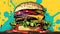 Savor the Flavor Vibrant Pop Art Burger Bonanza