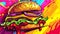 Savor the Flavor Vibrant Pop Art Burger Bonanza