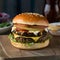 Savor the grilled gourmet burger, bursting with fresh ingredients