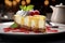 Savor a heavenly slice of cheesecake, the epitome of pure, indulgent bliss!