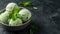 Savor homemade green tea ice cream with a touch of fresh mint, Ai Generated