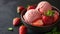 Savor homemade strawberry ice cream with a burst of fresh strawberries, Ai Generated