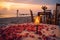 Savor love in a seaside paradise candles, flowers, sunsetƒ??romantic dinner perfection