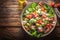 Savor the season Vibrant summer salad featuring olives, tomatoes, and prosciutto
