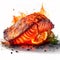 Savor the Succulence: Grilled Salmon Fillet Against a Clean White Backdrop