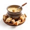 Savor the Swiss Fondue Experience with Bread and Cheese in a Bowl .