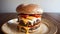 Savoring National Cheeseburger Day Mayo Sesame Seeds and Grill Marks.AI Generated