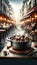 Savory Beef Stew in Elegant Pot on Parisian Street, AI Generated