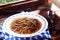 Savory boiled liver spaetzle in broth