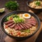 Savory Bowl of Ramen With Meat and Vegetables