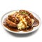 Savory British Bangers and Mash with Gravy on a Plate .