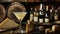 Savory Cheese Martini Experience. An inventive cheese martini graced with a salted rim, accompanied by an assortment of